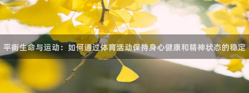 xc体育app官方网站：平衡生命与运动：如何通过体育活动保持身心健康和精神状态的稳定